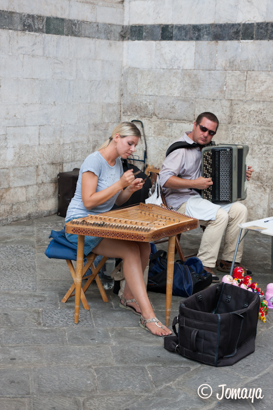 Sienne - musiciens, piazza del Duomo